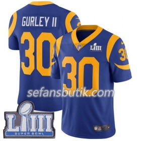 Los Angeles Rams Tröjor Todd Gurley II 30 Nike Royal 2019 Super Bowl LIII - Herr